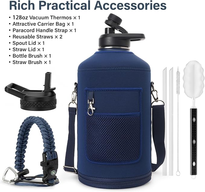 DYSANKY 1 Gallon Water Bottle Insulated | Thickened Stainless Steel Vacuum - Image 2