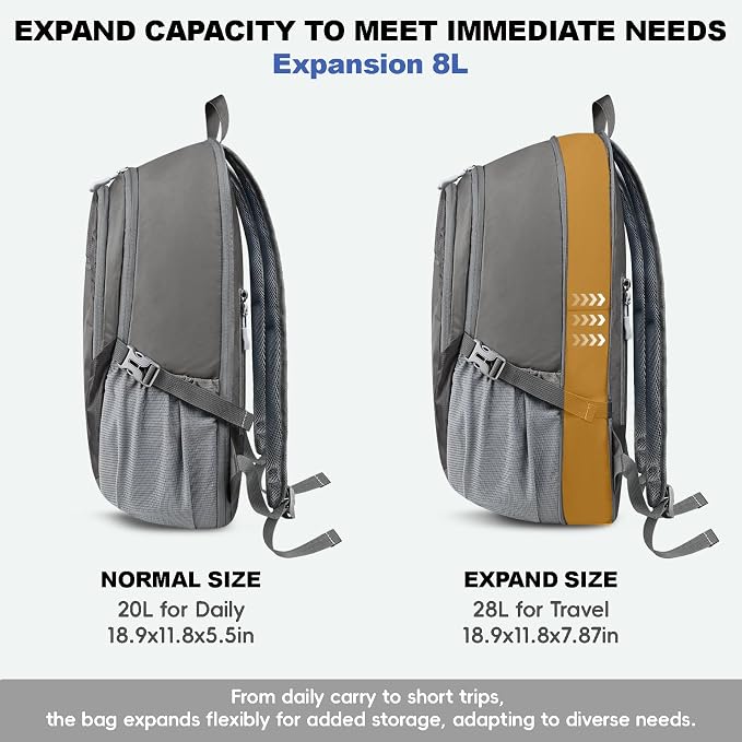 Seektop Lightweight Packable Hiking Backpack Waterproof Expandable 20L-28L - Image 2
