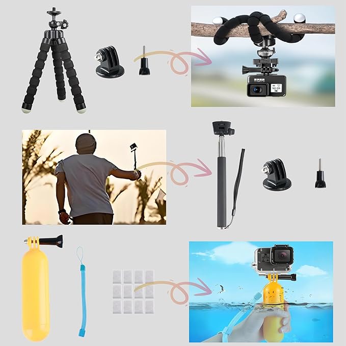 Action Camera Accessory for GoPro Hero 12/11/10/9/8/7/6/5 DJI Osmo Action 5 - Image 5