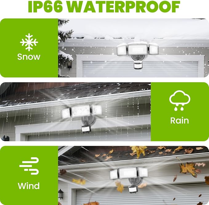 MAGAGUVU 100W Flood Lights Outdoor, 9000LM LED Security Light Motion Sensor - Image 3