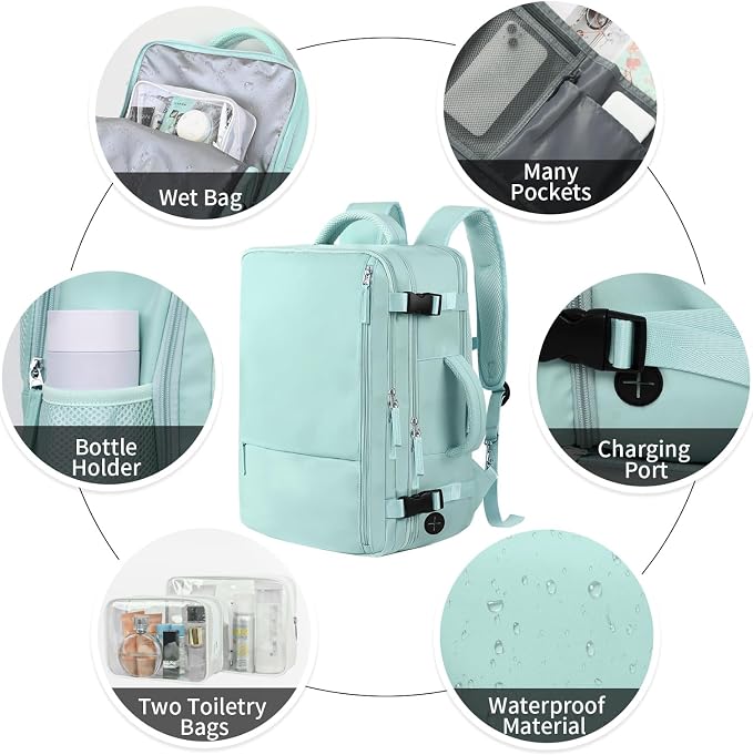 Hanples Large Travel Backpack for Women as Person Item Flight Approved - Image 5