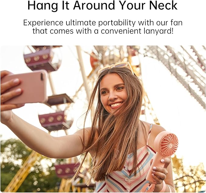 JISULIFE Handheld Portable Fan, Stronger and Longer-Lasting: 5 Speed, 5000mAh - Image 5
