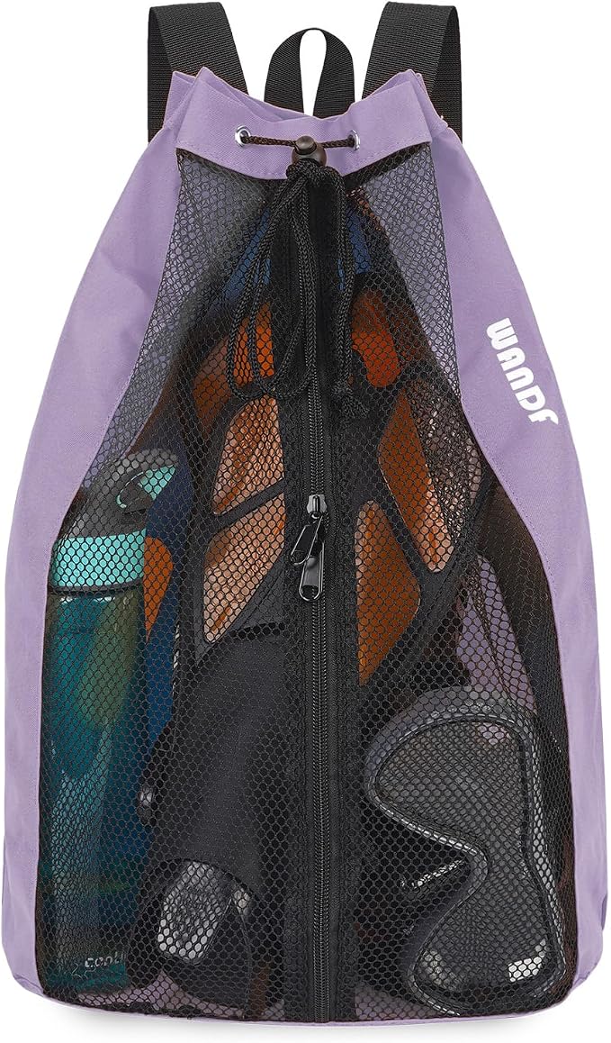 WANDF Swim Bag Mesh Drawstring Backpack Beach Backpack by WANDF