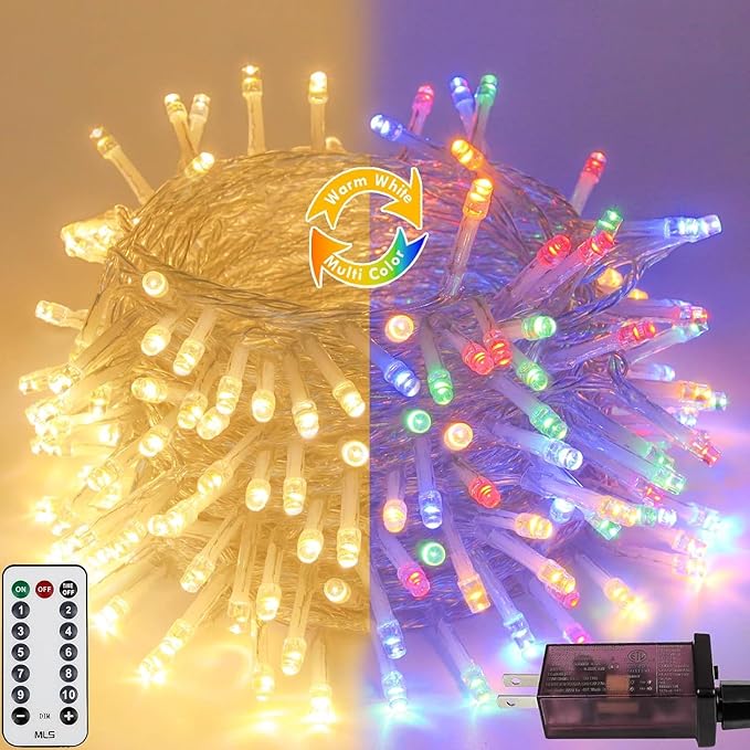 88FT 240LED Connectable String Lights Indoor Outdoor Clear Wire, Warm by KAQ