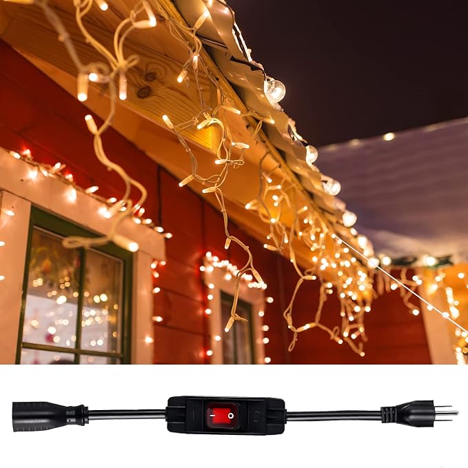 Outdoor Waterproof On/Off Switch Extension Cord, Heavy Duty 125v/250v Black - Image 9