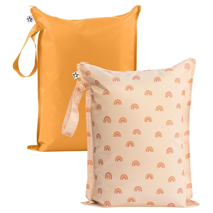 Tiny Twinkle Mess Proof Wet Bags | 2-Pack Reusable Waterproof Wet Bags by TinyTwinkle