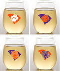 Wine-Oh! Set of 4 Shatterproof Designer 16 oz Plastic Wine Glasses MADE in the by Unknown