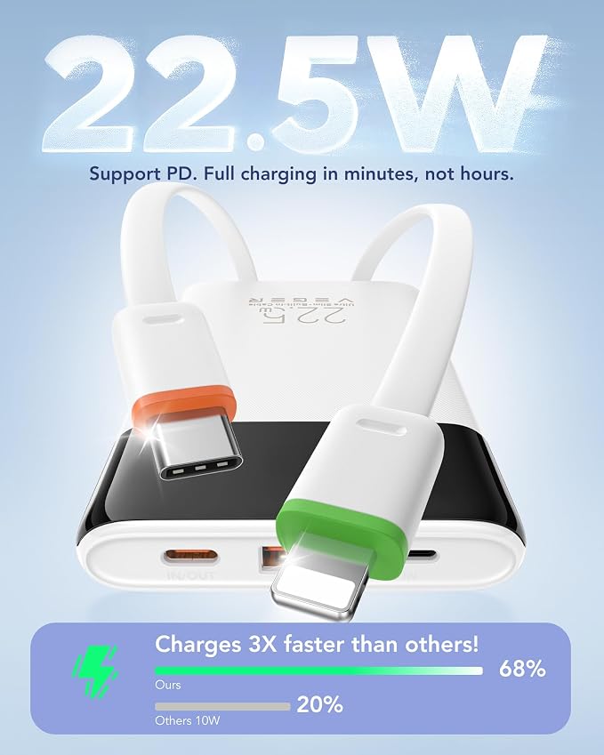 VEGER Portable Charger, Ultra Slim 22.5W Fast Charging - Image 3