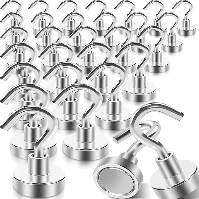 30Pcs Super Strong Magnetic Hooks, 25lbs Magnetic Hook Heavy Duty by MINCIMagnetsManufacturer