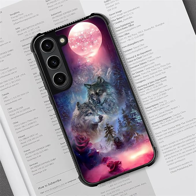 for Samsung Galaxy S23 Plus Case, Star Two Wolfs Howling Pattern Graphic Design - Image 4