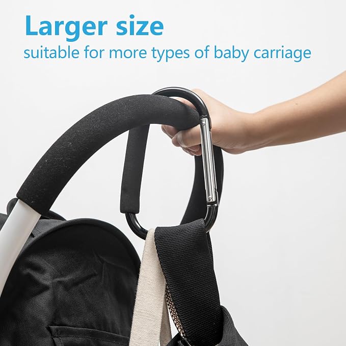 Baby Stroller Hooks for Hanging Diaper Bags, 2 Pack Stroller Hooks for Hanging - Image 4