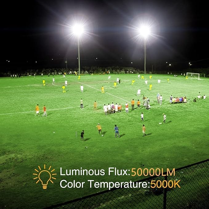 XYCN 2pack 400W LED Flood Lights Outdoor, 5000K Daylight White 50000LM Super - Image 5
