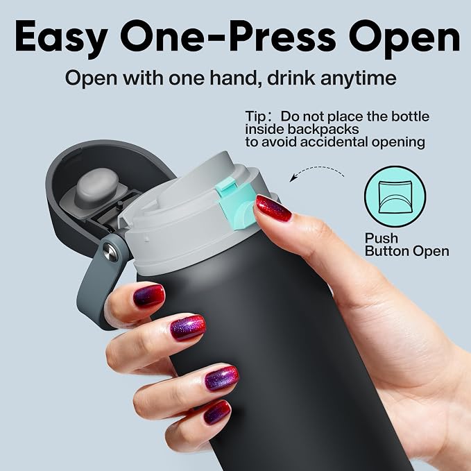 Insulated Water Bottle with Straw - Image 5