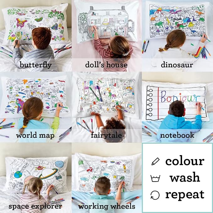 Coloring Pillowcase for Kids – Reusable DIY Pillow Cover - Image 7