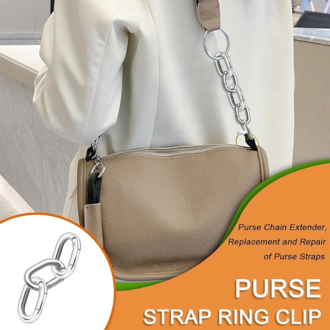 12Pack 3/4 Inch Small Oval Keyring, Metal Tiny Carabiner Spring Snap Hooks Clip - Image 5