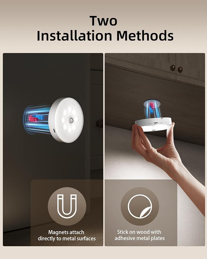 EZVALO Under Cabinet Lighting, 1000mAh Rechargeable Puck Lights - Image 9