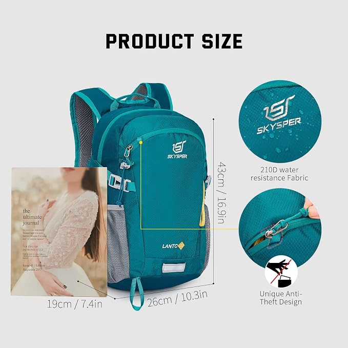 SKYSPER Small Hiking Backpack, 20L Lightweight Travel Backpacks Hiking Daypack - Image 5