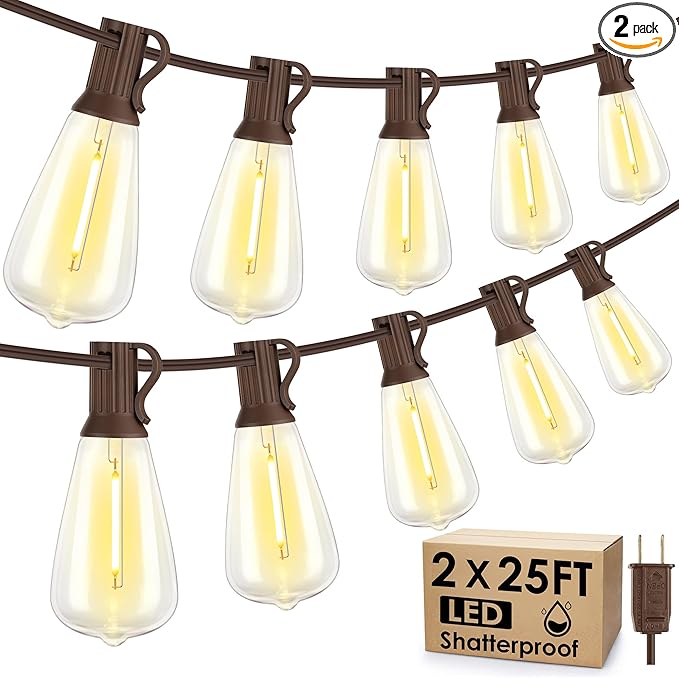 Larkvue 50FT Outdoor String Lights, Patio Lights by Larkvue
