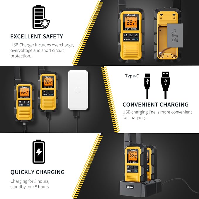 Gaswei G2pro+ IP67 Waterproof Floating Heavy Duty Walkie Talkies Long Range - Image 8