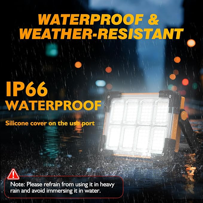 2 Pack 120W Solar Rechargeable Work Light, 144 LED 10000LM Led Work Light - Image 6