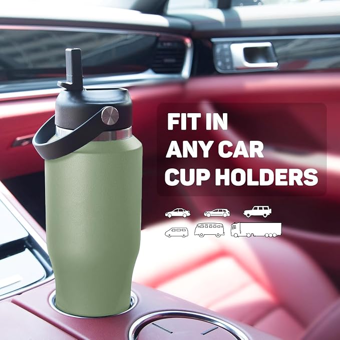 40oz Water Bottle with Powder Coated, Fit in Any Car Cup Holder, Water Bottle - Image 2