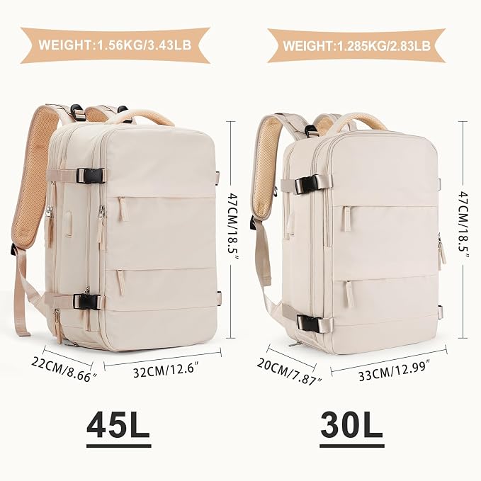 coowoz Large Travel Backpack For Women Men, Carry On Backpack, Hiking Backpack - Image 2
