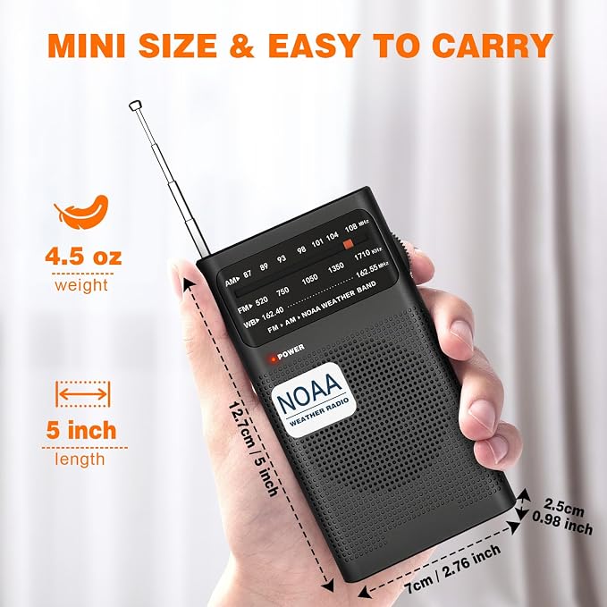 Goodes NOAA Weather Radio, AM FM NOAA Emergency Radio Portable - Image 4