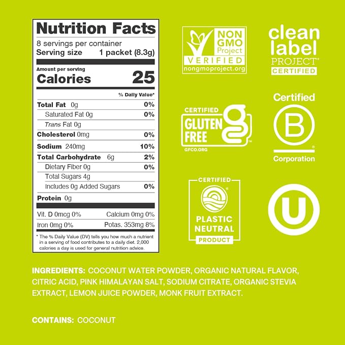 Cure Hydration | Plant-Based Electrolyte Drink Mix | No Added Sugar | FSA-HSA | - Image 2