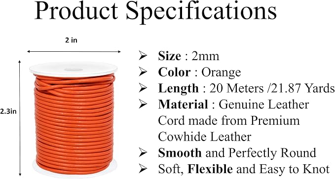 GENIQUE Real/Genuine Round Leather String Cord - Image 2