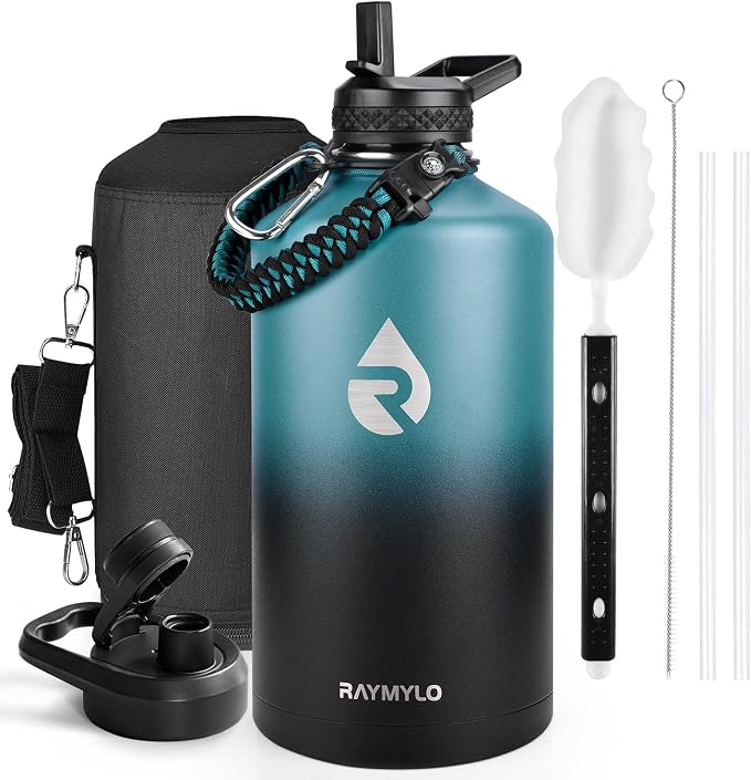 RAYMYLO One Gallon Water Bottle Insulated, Triple Walled Vacuum Stainless Steel by RAYMYLO