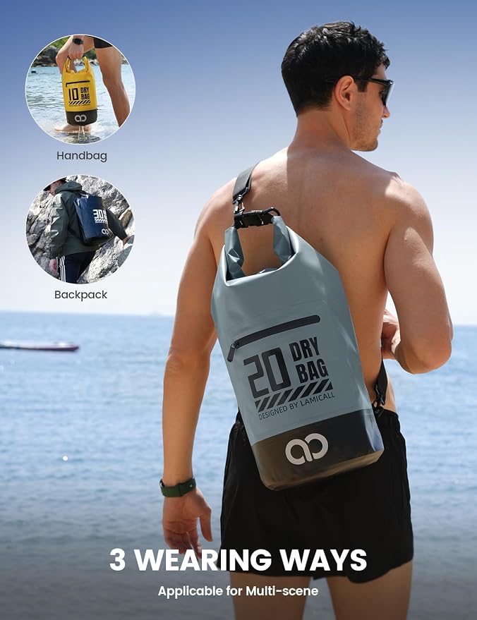 Lamicall Dry Bag Waterproof Backpack - 5L/10L/20L/30L/40L Large Water Proof Bag - Image 5