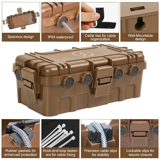 Outdoor Electrical Box Waterproof, OUTDSPLY Medium Outdoor Electrical Box w/ 6 - Image 6