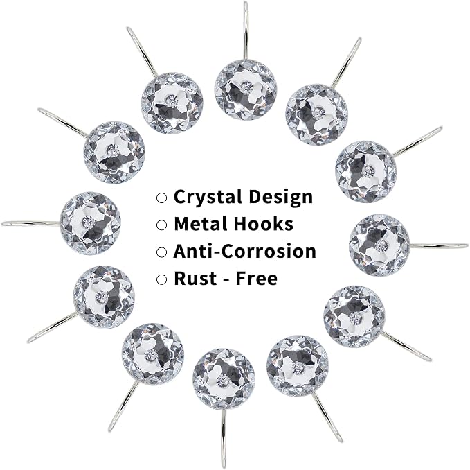 MitoVilla Silver Shower Curtain Hooks Rings, Rust Proof Shower Rings - Image 4