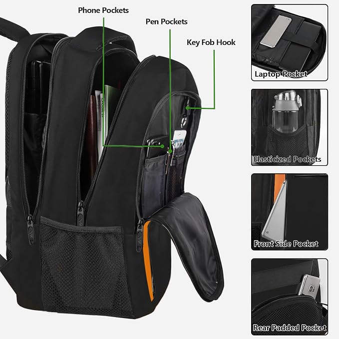 MATEIN Travel Laptop Backpack, Slim Sturdy College Laptops Backpack, Business - Image 4