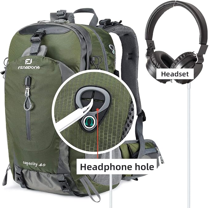 FENGDONG 40L Waterproof Lightweight Hiking, Travel Backpack - Image 2