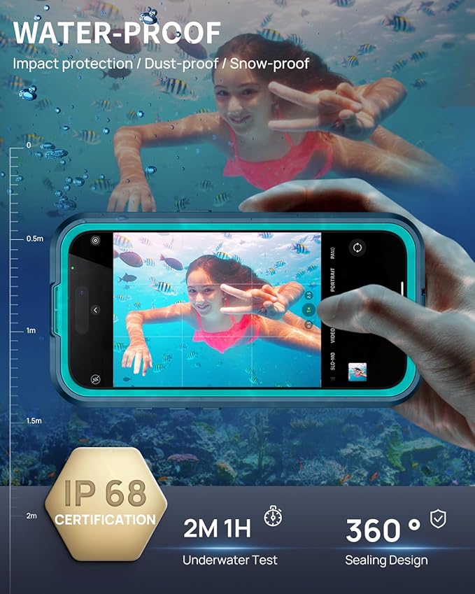 Lanhiem Magnetic for iPhone 16 Pro Max Case, IP68 Waterproof Dustproof Case - Image 2