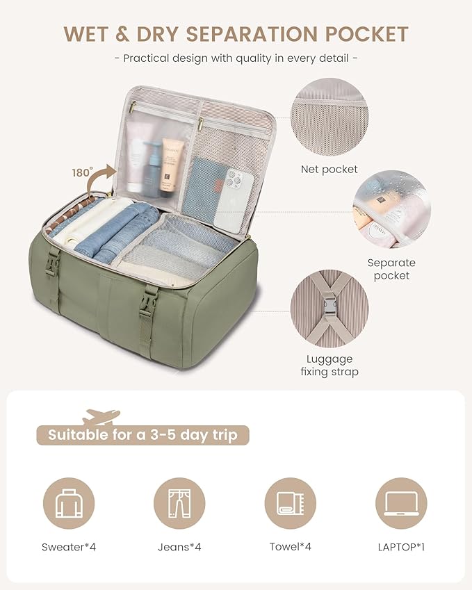 LOVEVOOK Travel Backpack for Women/Men, Personal Item Bag - Image 4