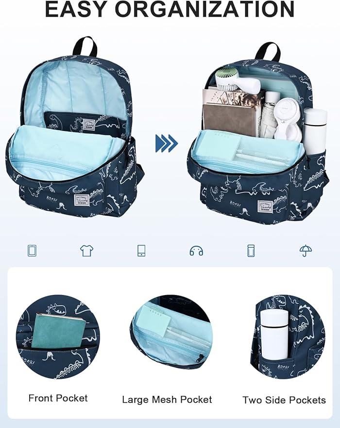 VASCHY Backpack for School, Lightweight Water Resistant Bookbag Casual Daypack - Image 3