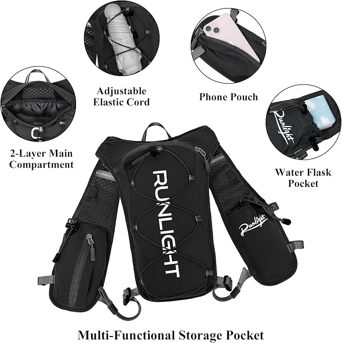 Runlight Running Vest for Women Men Lightweight Hydration Backpack Pack - Image 5