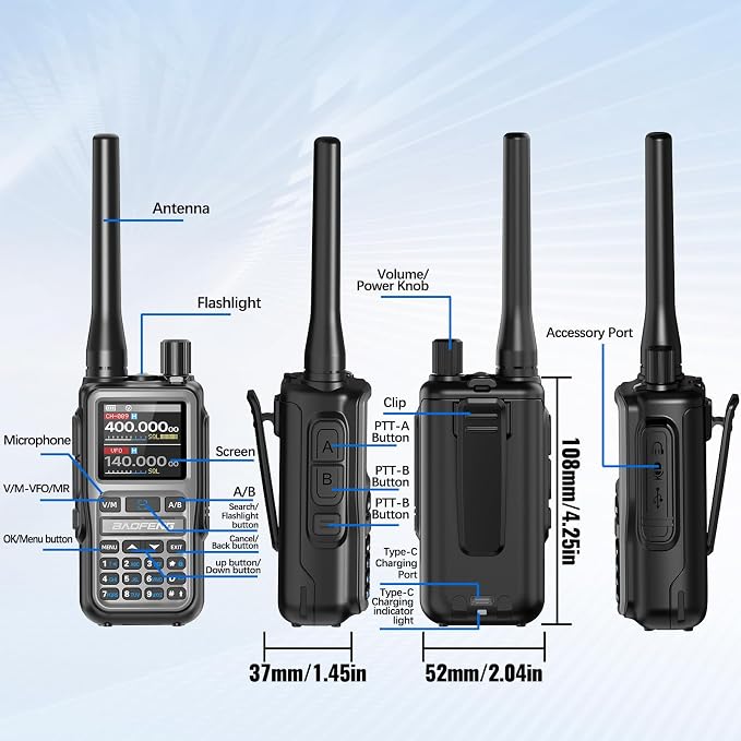 Baofeng Radio UV-5R Mini Ham Radio Long Range Two Way Radio NOAA Weather Radio - Image 9