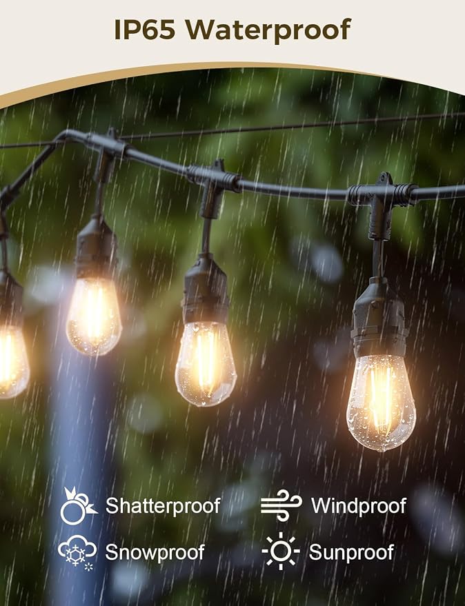 XMCOSY+ Smart Outdoor String Lights, 98Ft LED Patio Lights Waterproof IP65 - Image 6