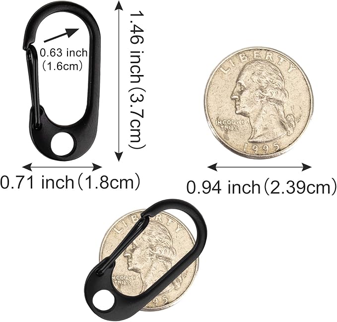 SWATOM Small Mini Carabiner Clip Tiny Spring Snap Hook Keychains Micro - Image 2
