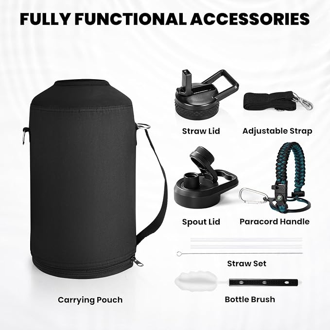 RAYMYLO One Gallon Water Bottle Insulated, Triple Walled Vacuum Stainless Steel - Image 6