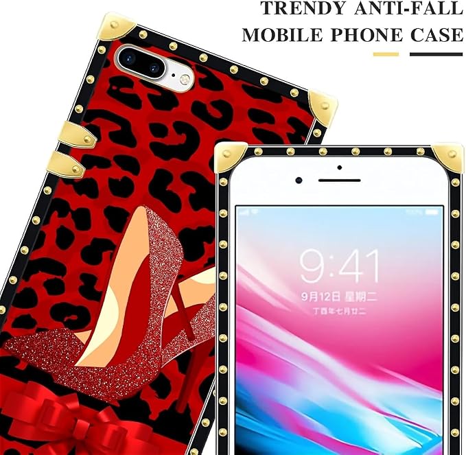 Compatible with iPhone 8 7 SE Case, Elegant High Heels Luxury Golden Decoration - Image 4