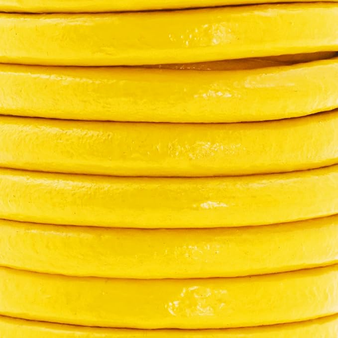 Mandala Crafts Round Genuine Yellow Leather Cord - Image 3