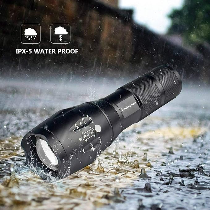 Pocketman LED Tactical Flashlight Super Bright LED Flashlights Portable Outdoor - Image 6