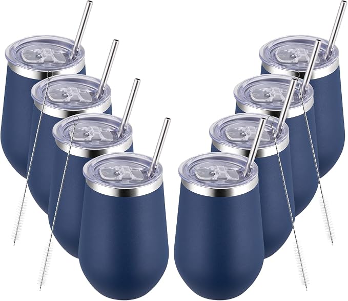 MEWAY 12oz/8 Pack Wine Tumbler Glasses by MEWAY