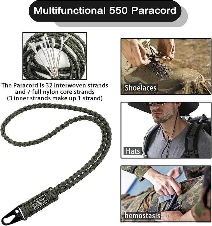 DDOUT Heavy Duty Paracord Lanyard 550 Paracord Braided Keychain - Image 7