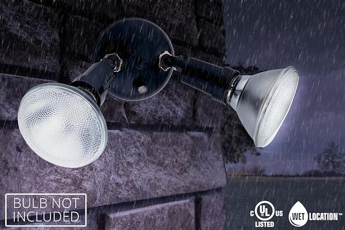 Lithonia Lighting Adjustable Dusk Dawn Security Light, Twin Par Outdoor Flood - Image 9
