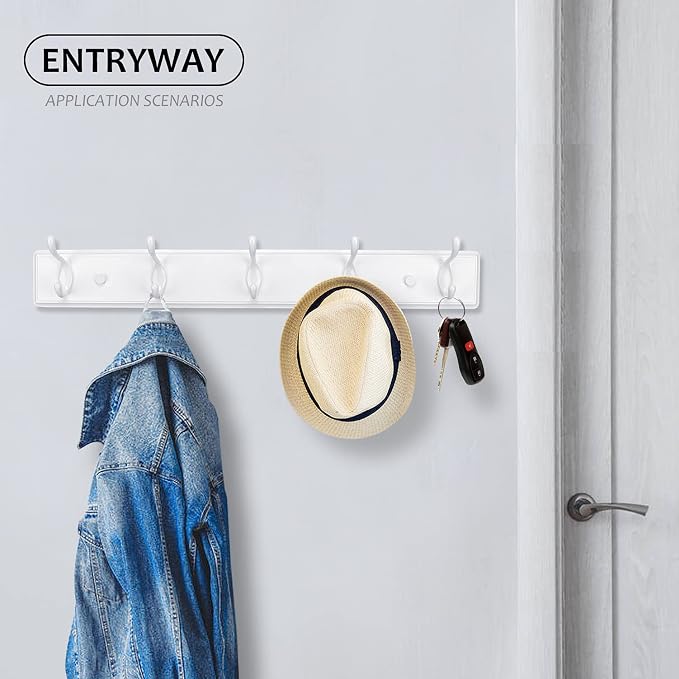 Badiano Wooden Coat Rack, Wall-Mounted Organizer - Image 8